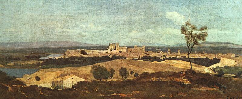  Jean Baptiste Camille  Corot Avignon from the West Sweden oil painting art